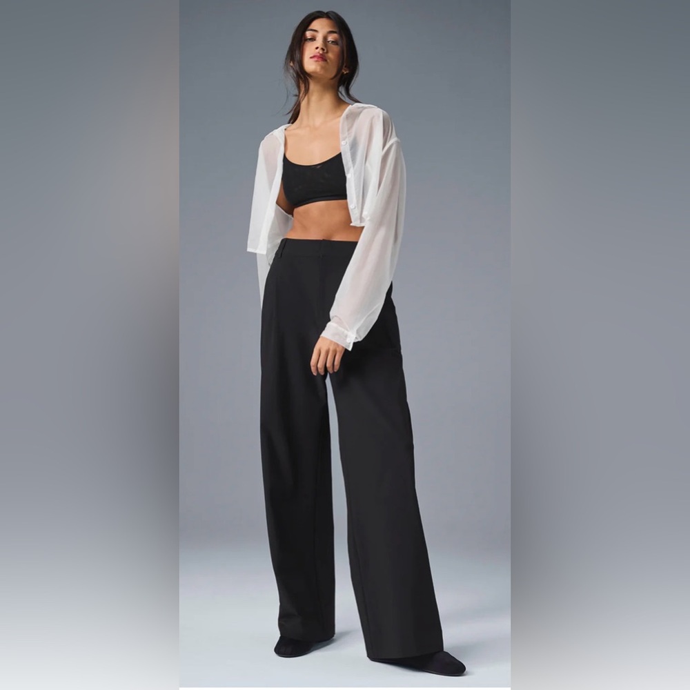 ALO Yoga Black Wide-Leg Trousers